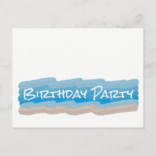 Ocean Beach Birthday Party Invitation Postcard