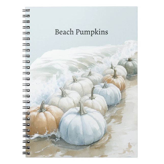 Ocean Beach Blue Pumpkins Notebook (Front)