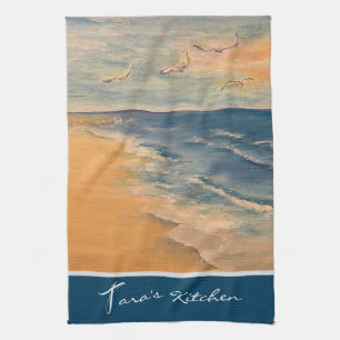 Ocean Beach Breeze Kitchen Towels