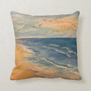 Ocean Beach Breeze Throw pillow