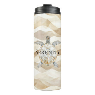 Ocean Beach Coast Sea Turtle Sand Thermal Tumbler