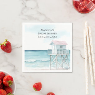 Ocean Beach Coastal Bridal Shower Napkin