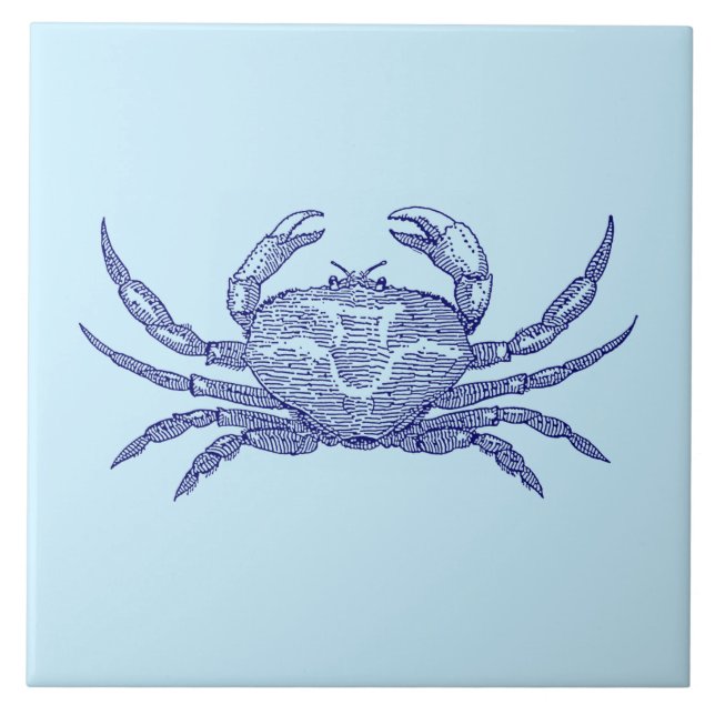 Ocean Beach Crab Ceramic Tile (Front)