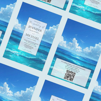 Ocean Beach Destination Wedding | Luxury Invitation