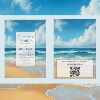 Ocean Beach Destination Wedding | Luxury Invitation