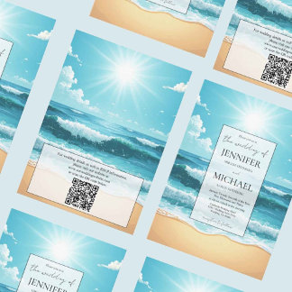 Ocean Beach Destination Wedding | Luxury Invitation