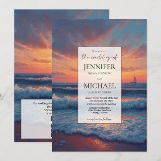 Ocean Beach Destination Wedding | Luxury Invitation