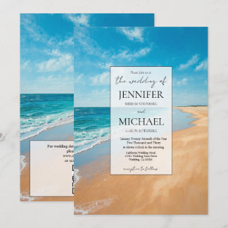 Ocean Beach Destination Wedding | Luxury Invitation