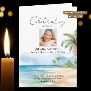 Ocean Beach Downloadable Funeral Program