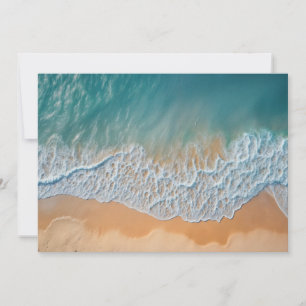 Ocean Beach From Above Turquoise Sea Waves Invitation
