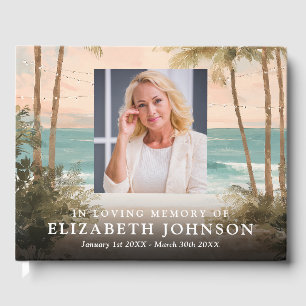 Ocean Beach In Loving Memory Funeral Photo Guest Book