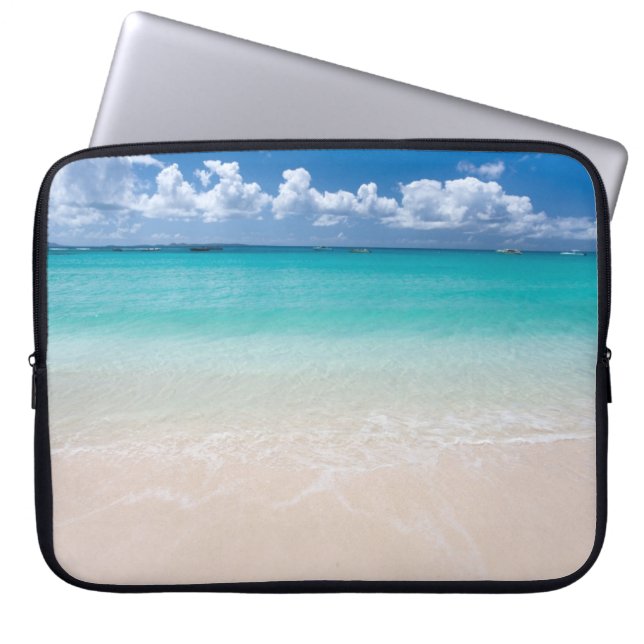 Ocean beach laptop sleeve (Front)