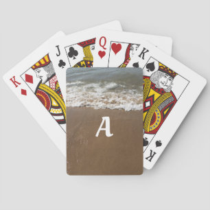 Ocean Beach Monograms Initial Water Waves 2022 Playing Cards
