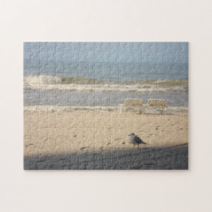 Ocean Beach Nature Photography Art Puzzle Seagull