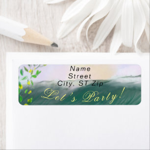 Ocean Beach Party Address Envelope Return Address Label