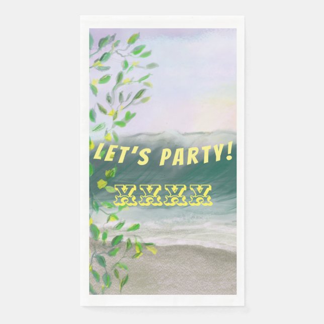 Ocean Beach Party Celebration Napkin (Front)