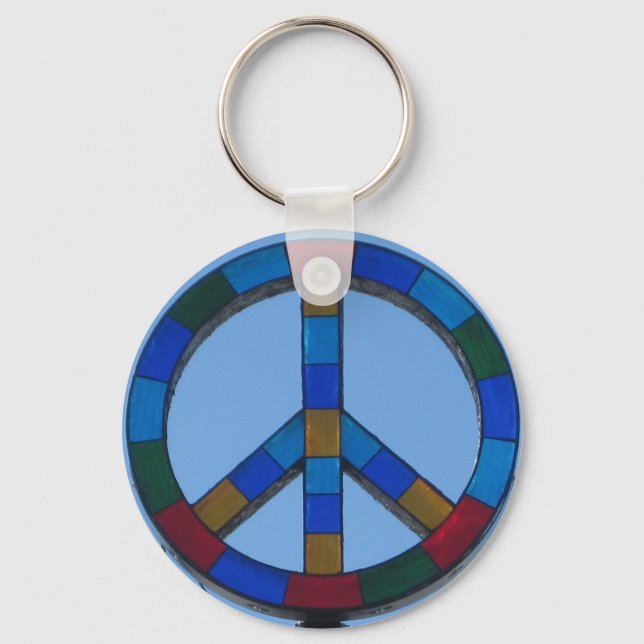 Ocean Beach Peace Sign Key Ring (Front)
