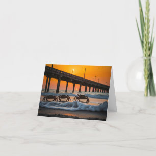 Ocean Beach Pier - Beach Crabs  Thank You Card