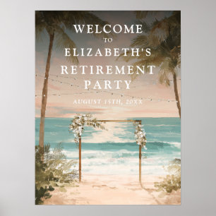 Ocean Beach Retirement Party Welcome Sign