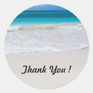 Ocean Beach Round Thank You Stickers