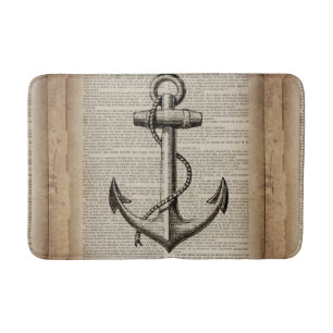 ocean beach sailor vintage nautical anchor bath mat