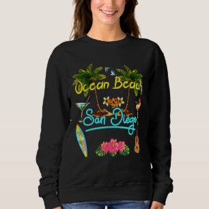 Ocean Beach San Diego Summer Palm Surf Sun Set Pal Sweatshirt