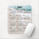 Ocean Beach Sand 2026 Calendar  Mouse Pad<br><div class="desc">2026 calendar on an ocean beach sand design</div>