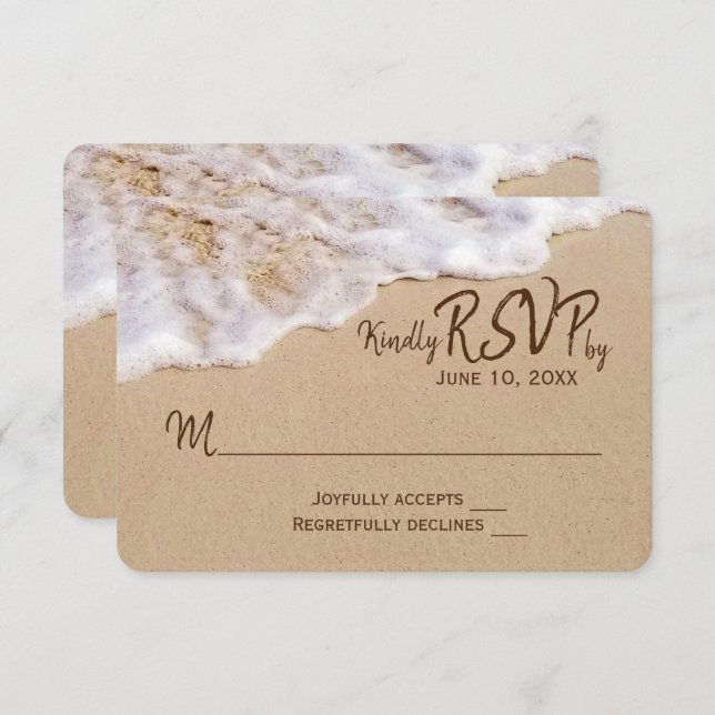 Ocean Beach Sand RSVP Invitation (Front/Back)