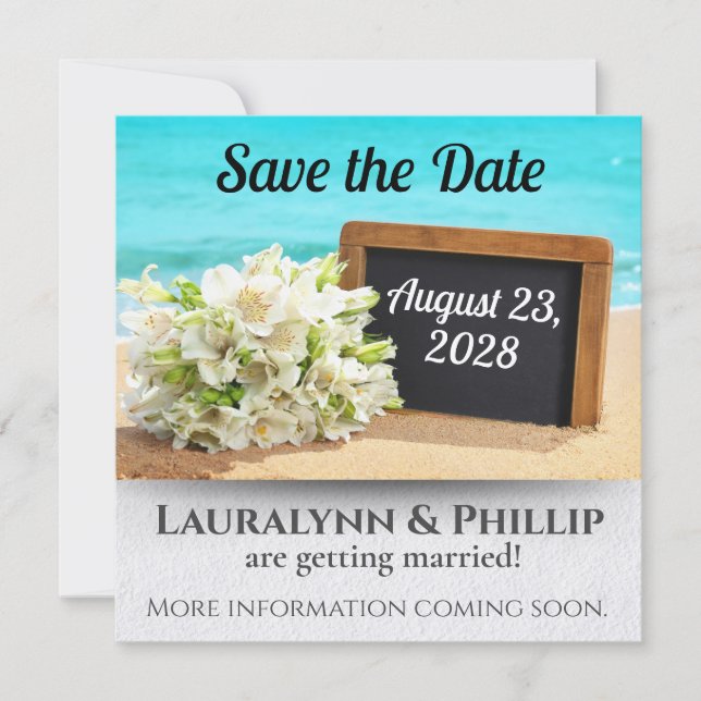 Ocean Beach Save the Date Wedding Invitation (Front)