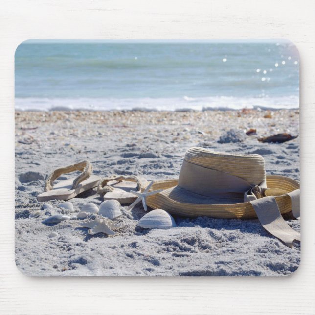 Ocean, beach, sea shells mouse pad (Front)