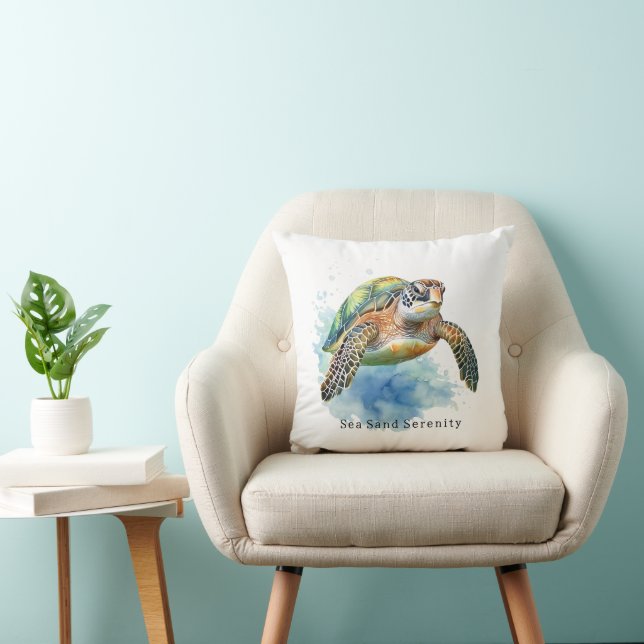 Ocean Beach Sea Turtles Cushion (Chair)