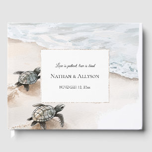 Ocean Beach Sea Turtles Wedding Guest Book