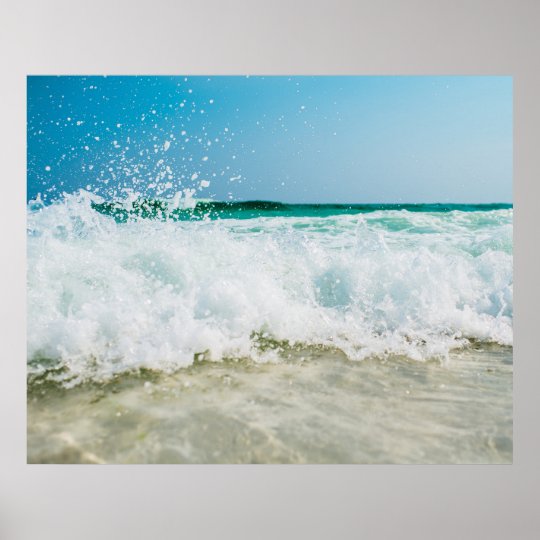 Ocean Beach Sea Waves Coastal Poster | Zazzle.com.au