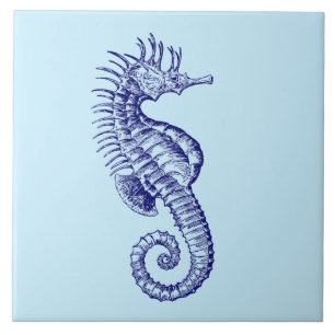 Ocean Beach Seahorse Ceramic Tile