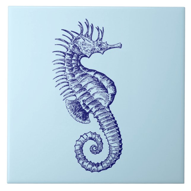 Ocean Beach Seahorse Ceramic Tile (Front)