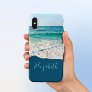 Ocean Beach Shore Personalised Blue Barely There iPhone 5 Case