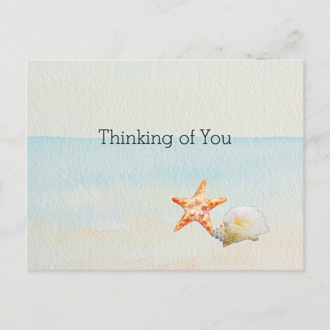 Ocean Beach Starfish Conch Shell     Postcard (Front)