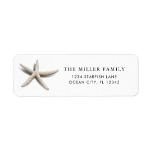 Ocean Beach Starfish Return Address Label