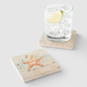 Ocean Beach Starfish    Stone Coaster