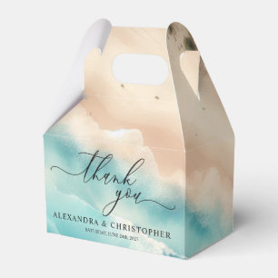 Ocean Beach Summer Party Calligraphy Thank You Favour Box