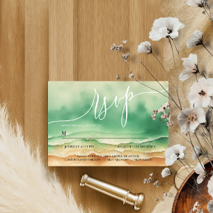 Ocean Beach Summer Sun Watercolor Elegant RSVP