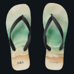 Ocean Beach SUMMER Watercolor Elegant Thongs<br><div class="desc">Ocean Beach SUMMER Watercolor Elegant</div>
