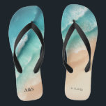 Ocean Beach SUMMER Watercolor Elegant Wedding Thongs<br><div class="desc">Ocean Beach SUMMER Watercolor Elegant Wedding</div>