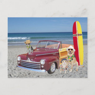 Ocean/Beach/Surfing/Woodie Postcard