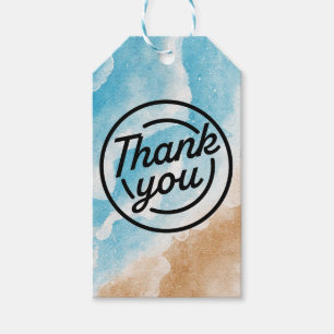 Ocean Beach Theme Thank You Gift Label