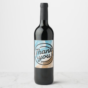 Ocean Beach Theme Thank You Sticker label
