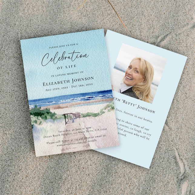 Ocean Beach Trail Celebration of Life Memorial Invitation (Creator Uploaded)
