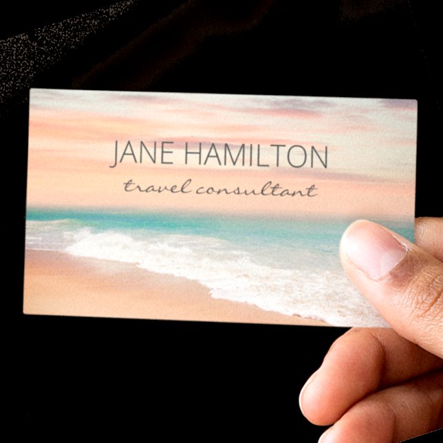 Ocean Beach Travel Agent Business Card (Creator Uploaded)
