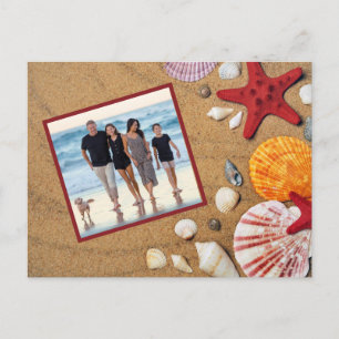 Ocean Beach Vacation Starfish Seashells Photo Postcard