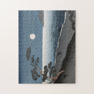 Ocean Beach View of Japanese Sun Rise Jigsaw Puzzle